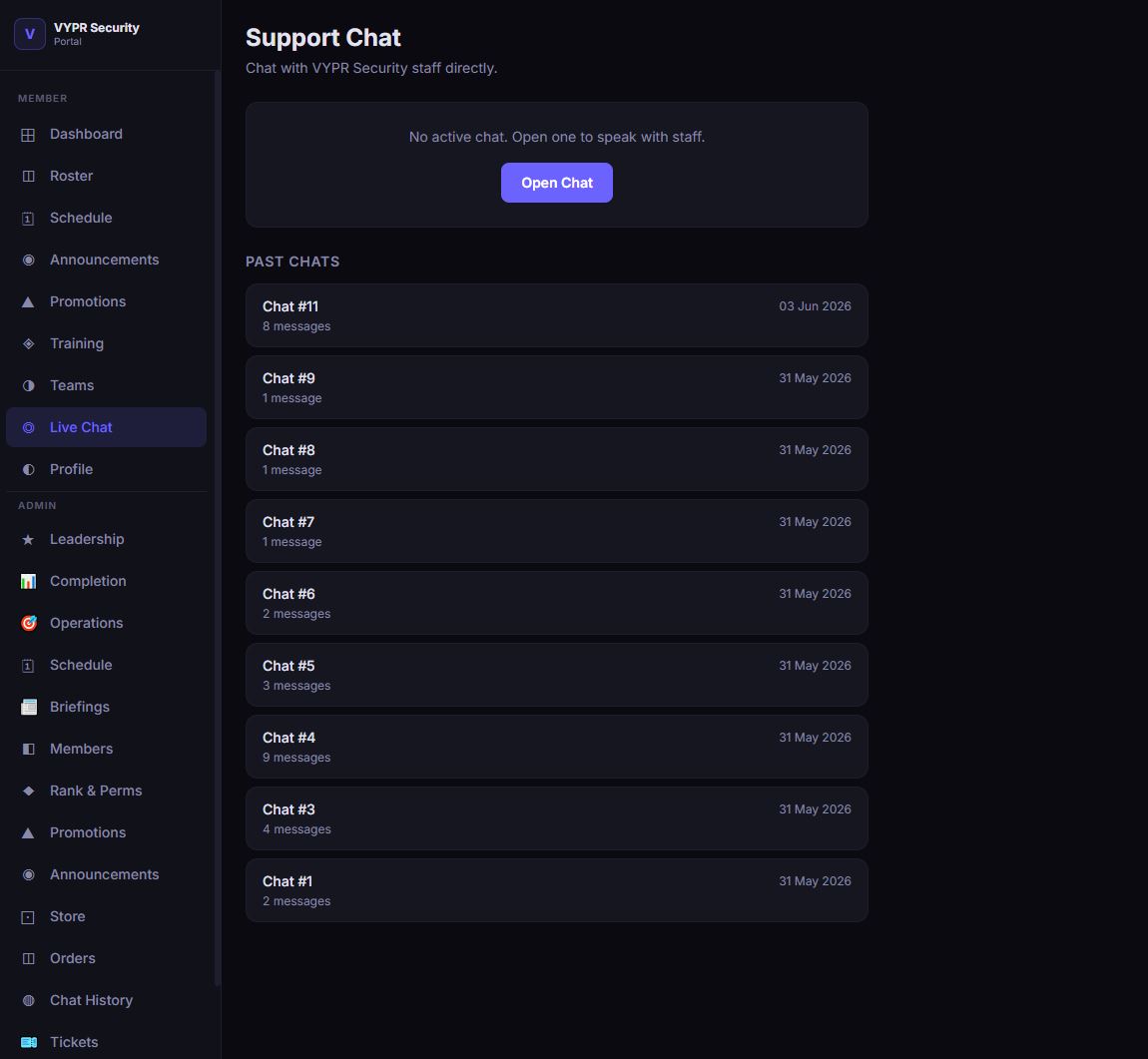 VYPR Security: Support